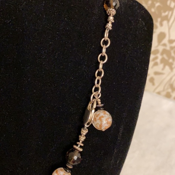 A WOW necklace In lucite in black & white Squares and beads with colored beads - Picture 3 of 9